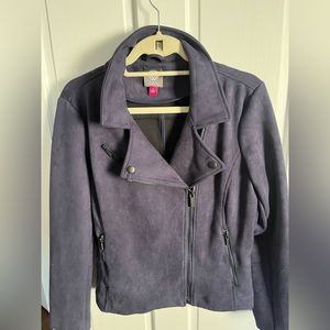 Navy faux suede Vince Camuto moto jacket!! So soft and versatile!
